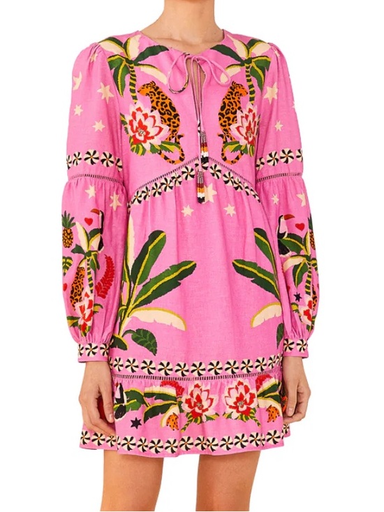FARM Rio Dresses & Skirts - Farm Rio Leopard Forest Pink Mini Dress